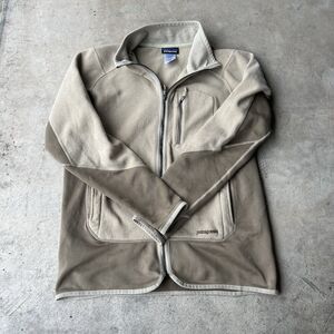 Patagonia Men's Size M Beige Full Zip Fleece Jacket Preloved y2k vtg